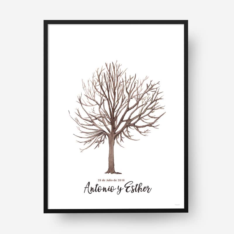 lámina huellas boda árbol b04