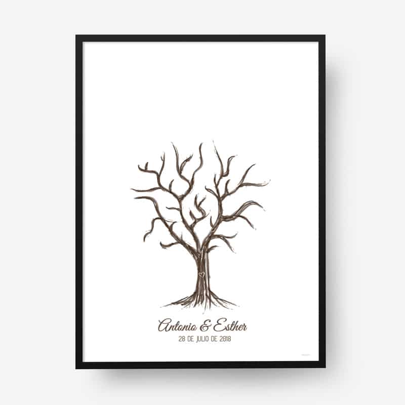 Lámina huellas boda árbol b07