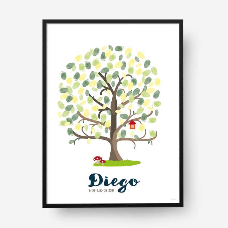 Cuadro huellas bautizo árbol ba2