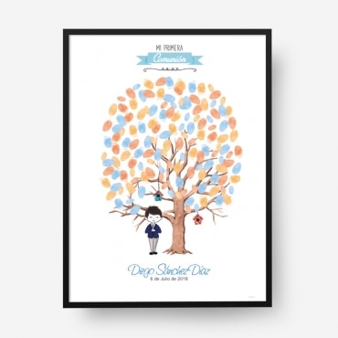 Cuadro huellas comunión árbol c04