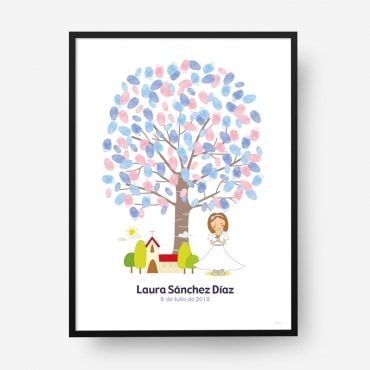 Cuadro huellas comunión árbol c05