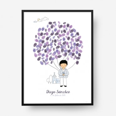 Cuadro huellas comunión árbol c08