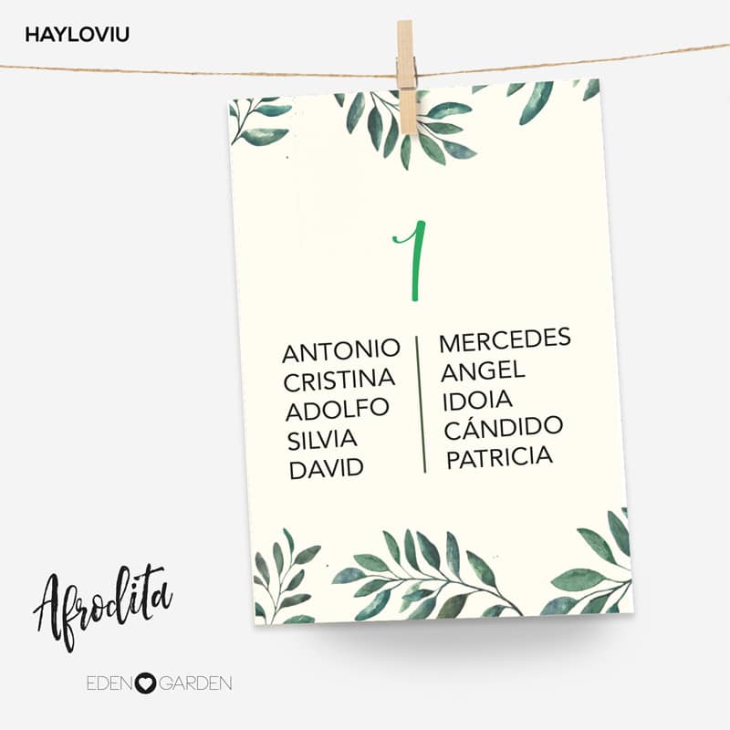 tarjeta Seating HAYLOVIU afrodita