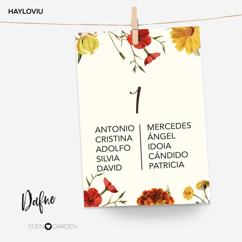 tarjeta Seating HAYLOVIU dafne