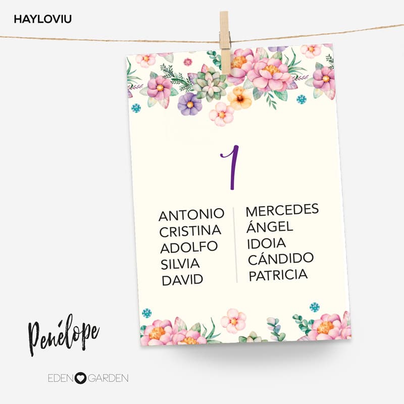 tarjeta Seating HAYLOVIU penelope