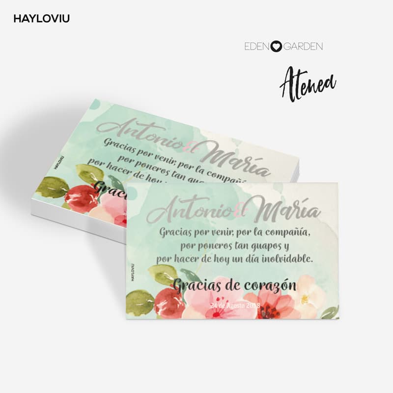 tarjeta agradecimiento HAYLOVIU atenea