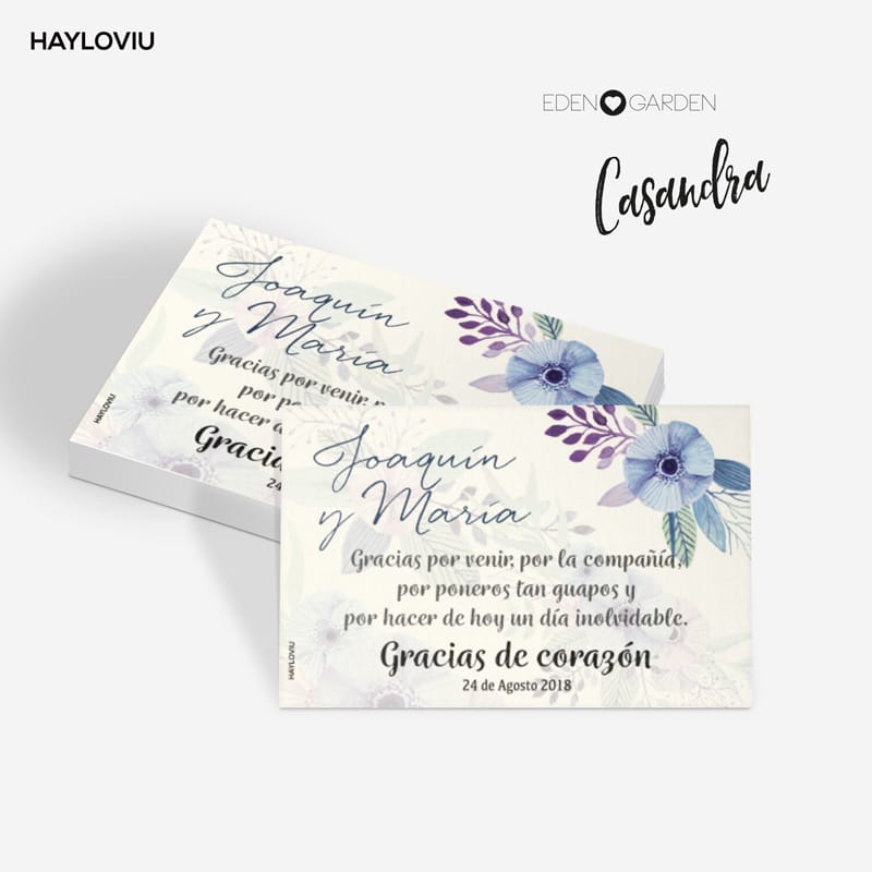 tarjeta agradecimiento HAYLOVIU casandra