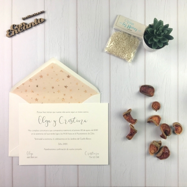 Invitación de boda Encanto Estrellas F62