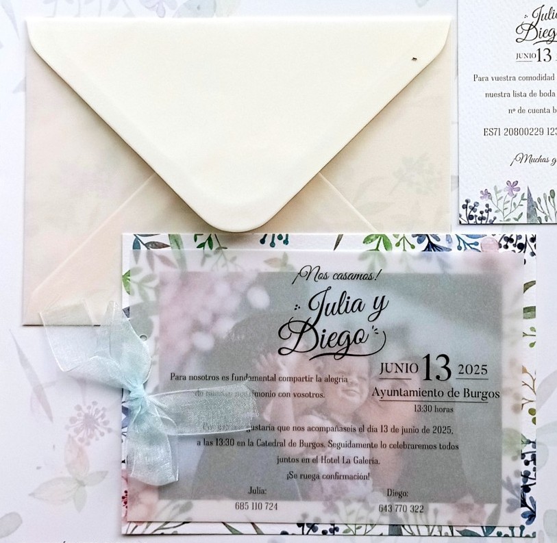 Invitación boda Vegetal Floral