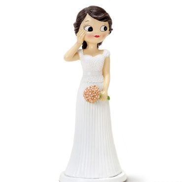 Figura tarta nupcial chica sonrojada