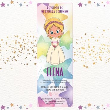 Recordatorio Primera Comunión mod. Elena estrellas